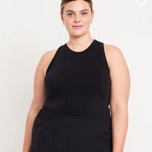 Old Navy Black Fitted Cropped Tank Top